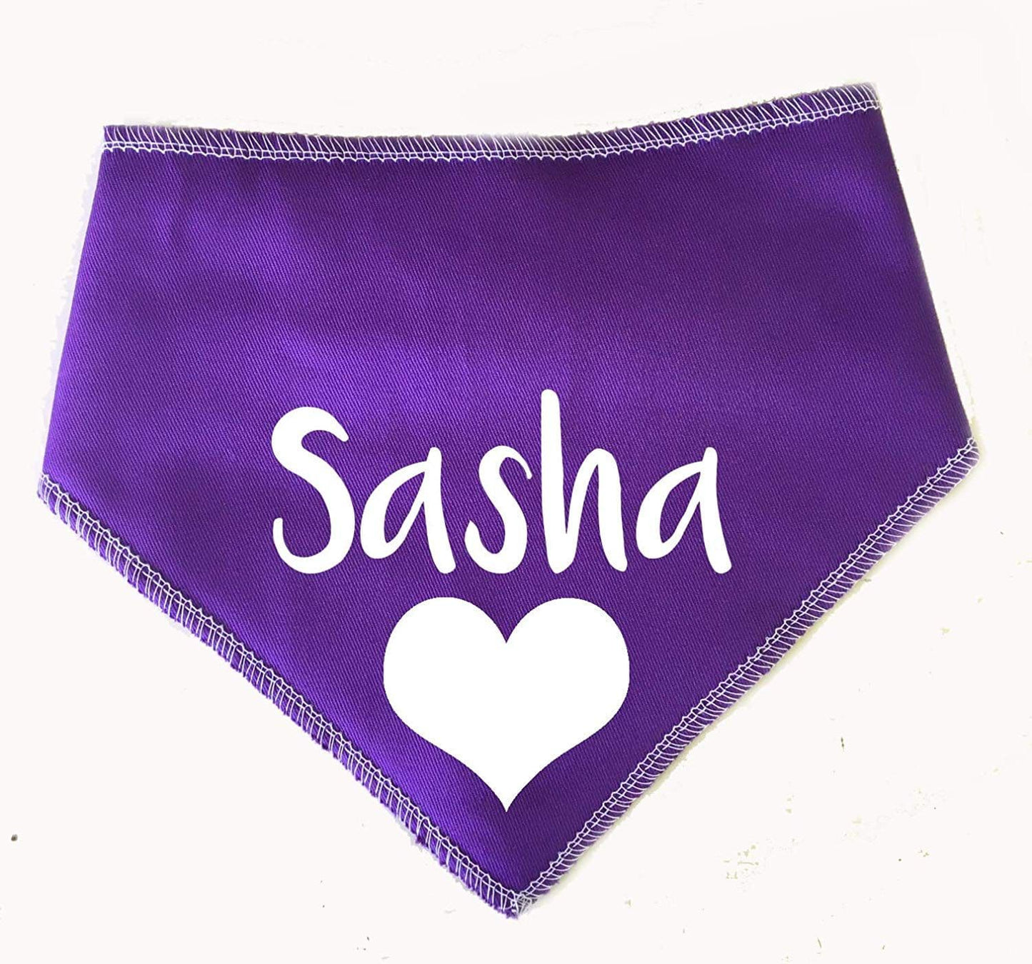 Personalised Name With Heart Design Dog Bandana