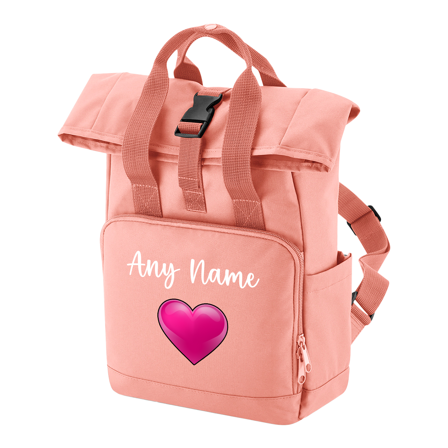 Travel Rucksack 9 Litres Peach Coral Any Breed Backpack With Custom Personalised Dog Name