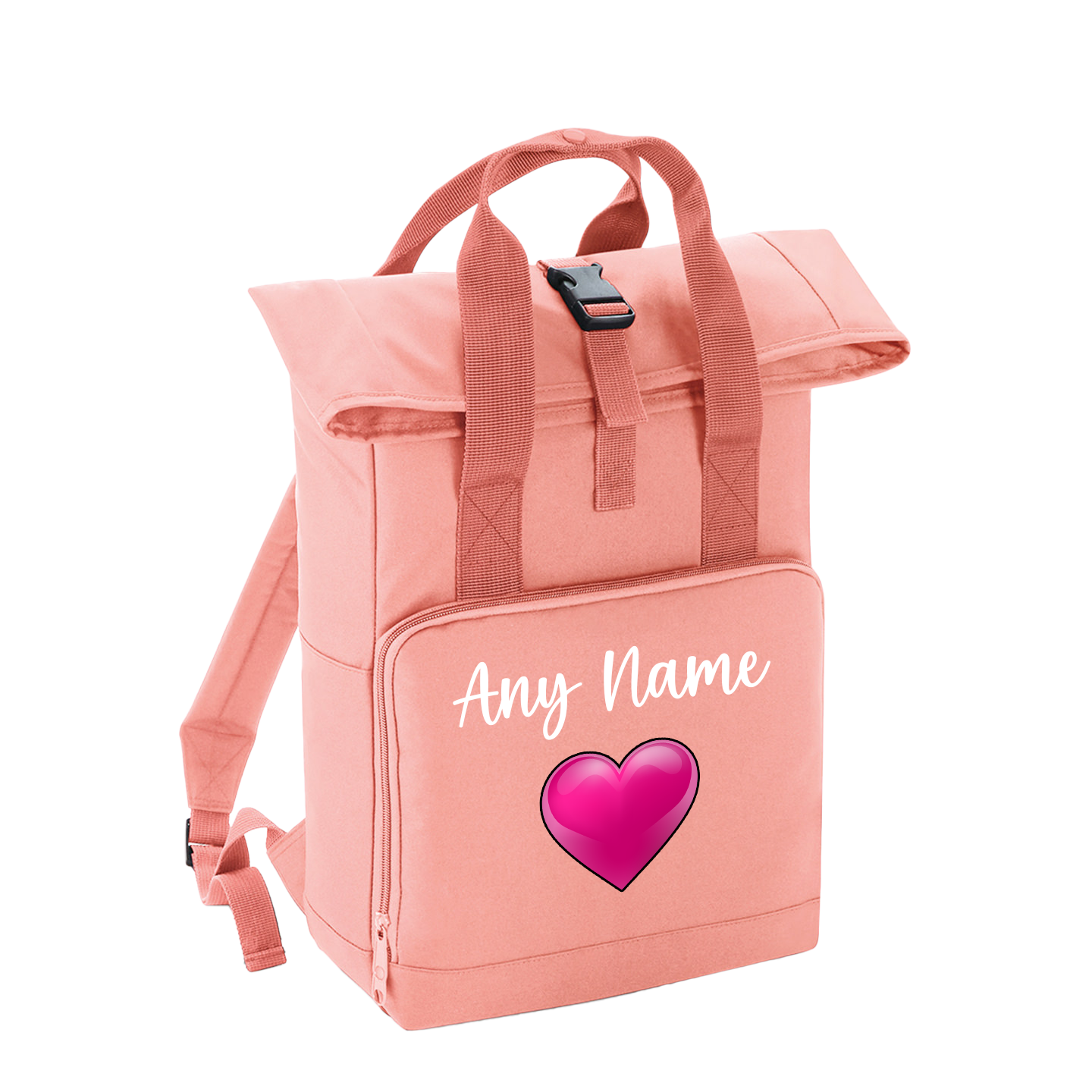 Overnighter Rucksack 14 Litres Peach Coral Any Breed Backpack With Custom Personalised Dog Name