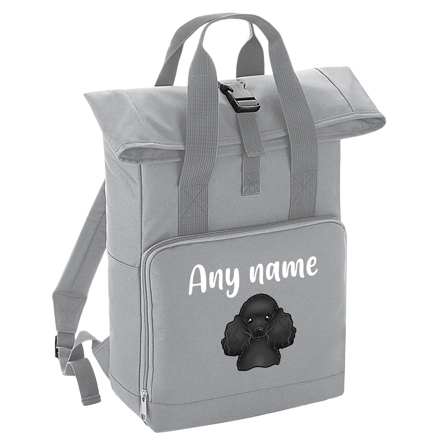 Overnighter Rucksack 14 Litres Grey Any Breed Backpack With Custom Personalised Dog Name