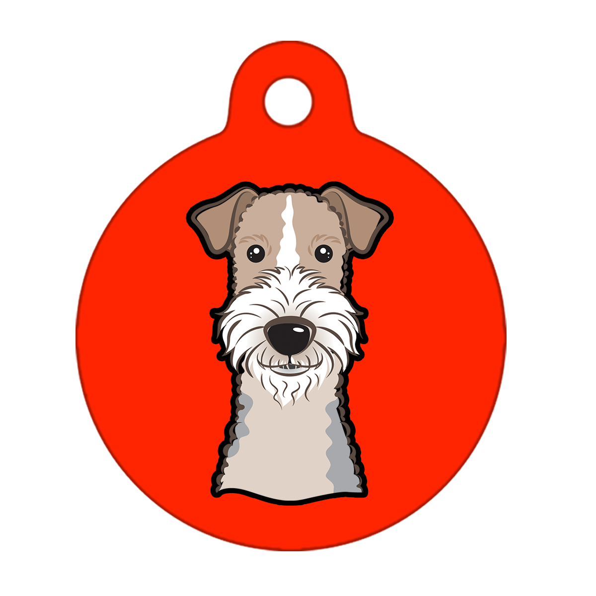 19mm Diameter Tiny Size - Wire Fox Terrier Dog
