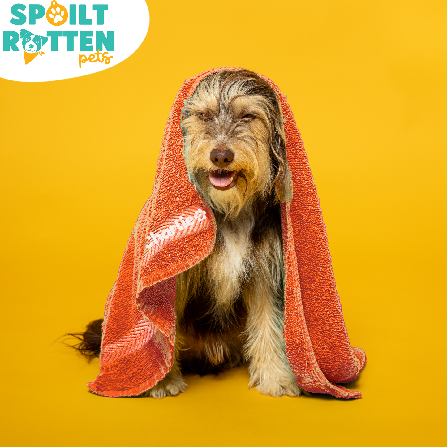 Orange Pet Towel Personalised With Name or Wording