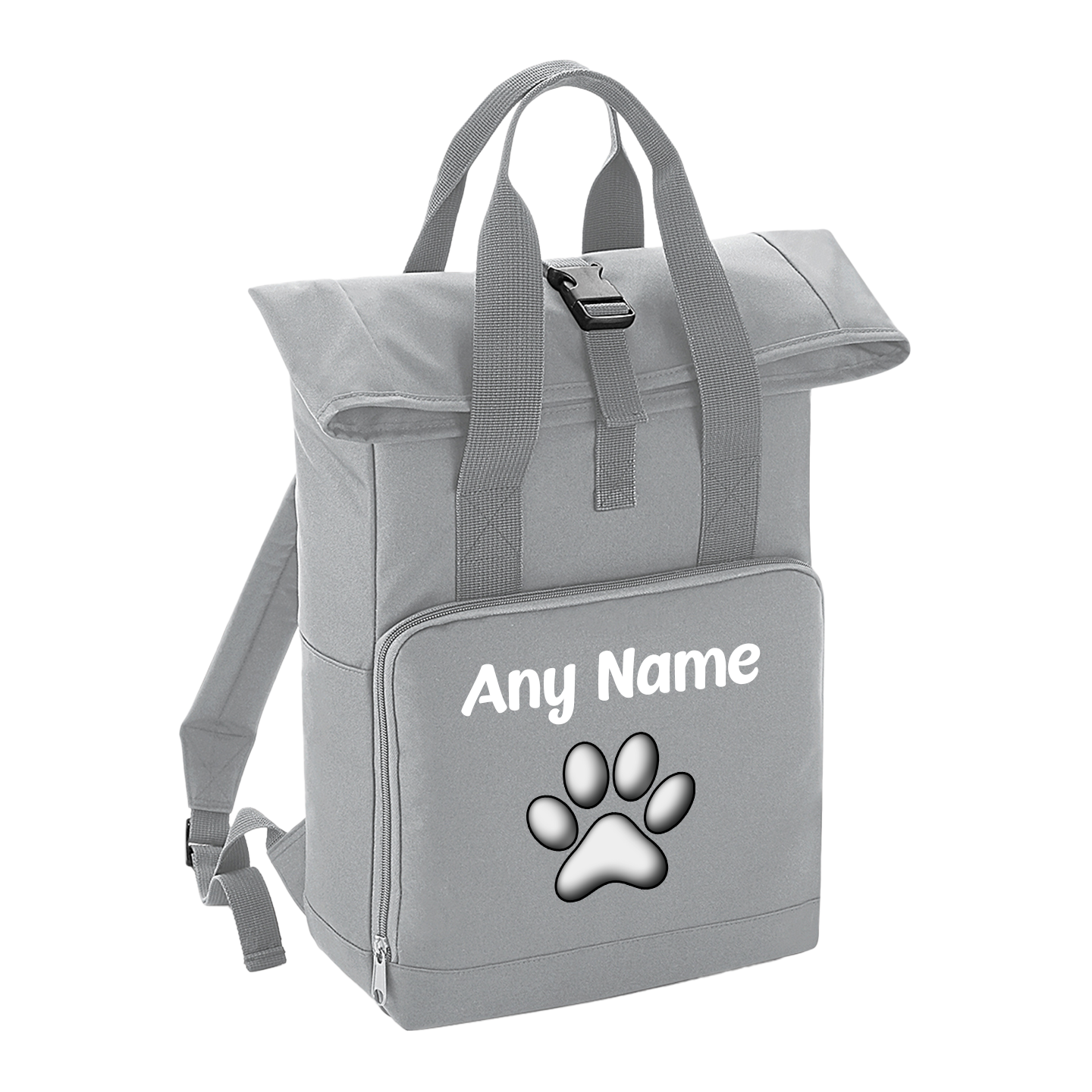 Overnighter Rucksack 14 Litres Grey Any Breed Backpack With Custom Personalised Dog Name