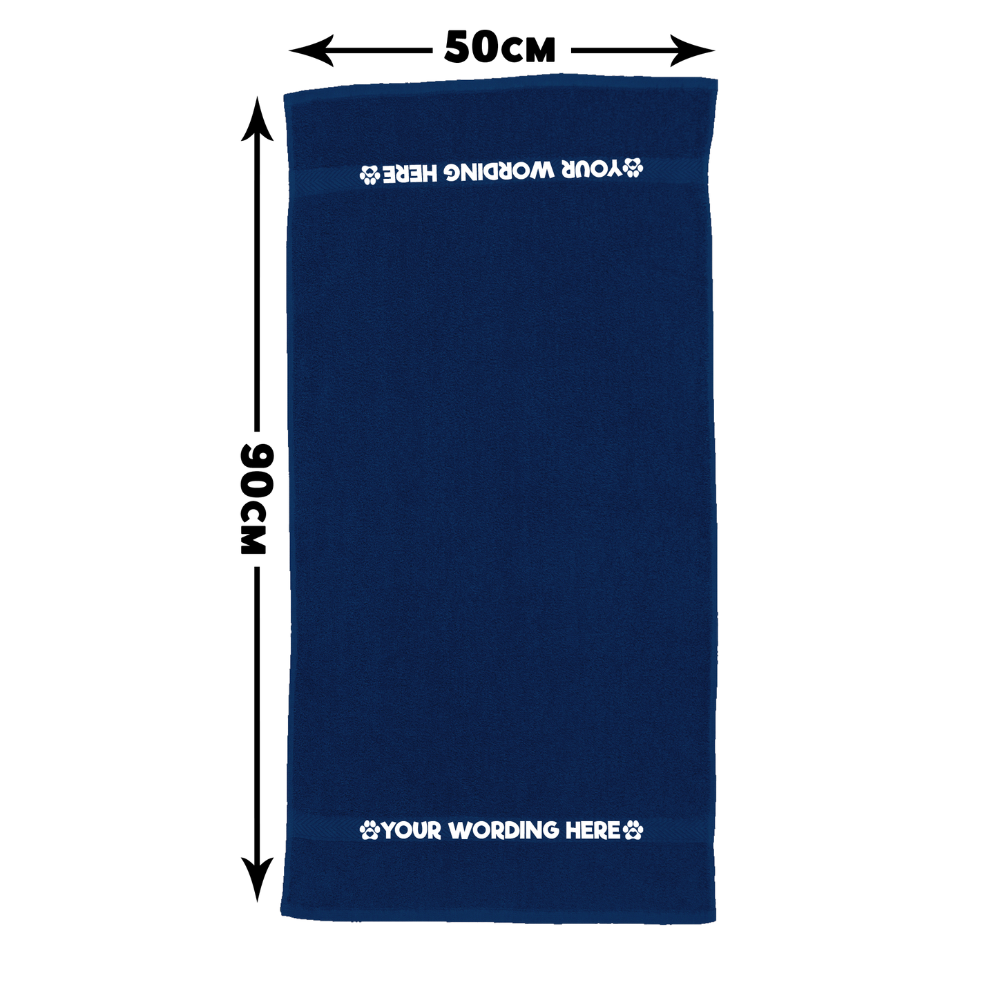 Royal Blue Pet Towel Personalised With Name or Wording