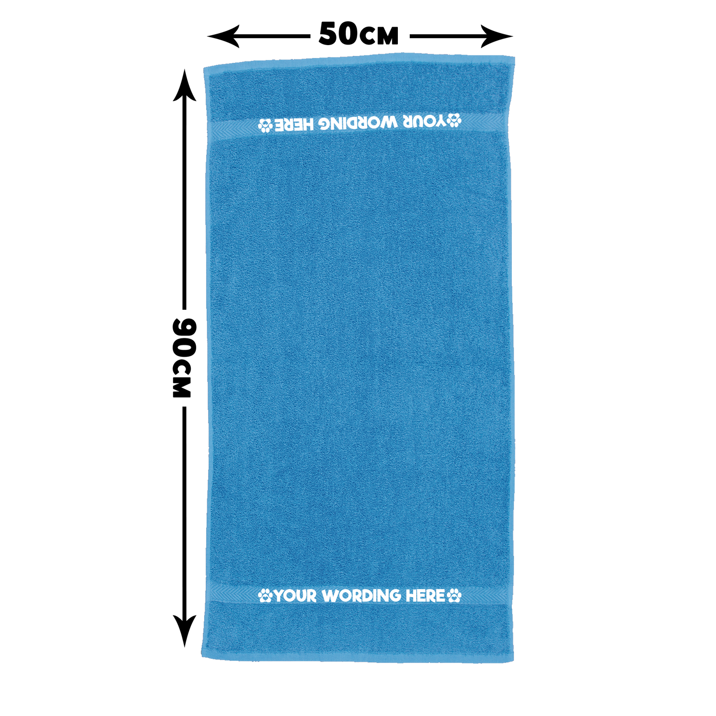 Ocean Blue Pet Towel Personalised With Name or Wording