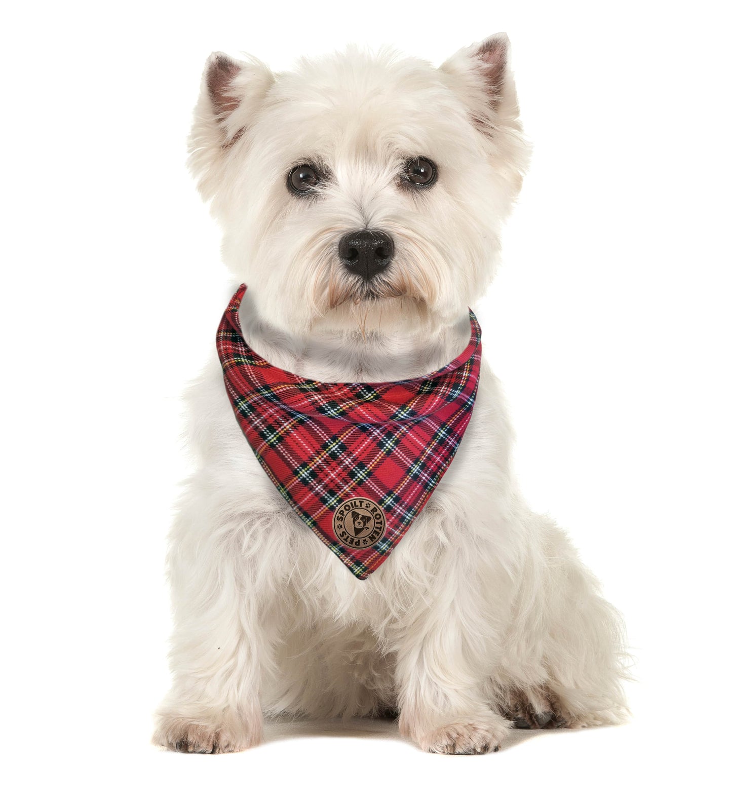 The Balmoral - Red Tartan Tied Dog Bandana