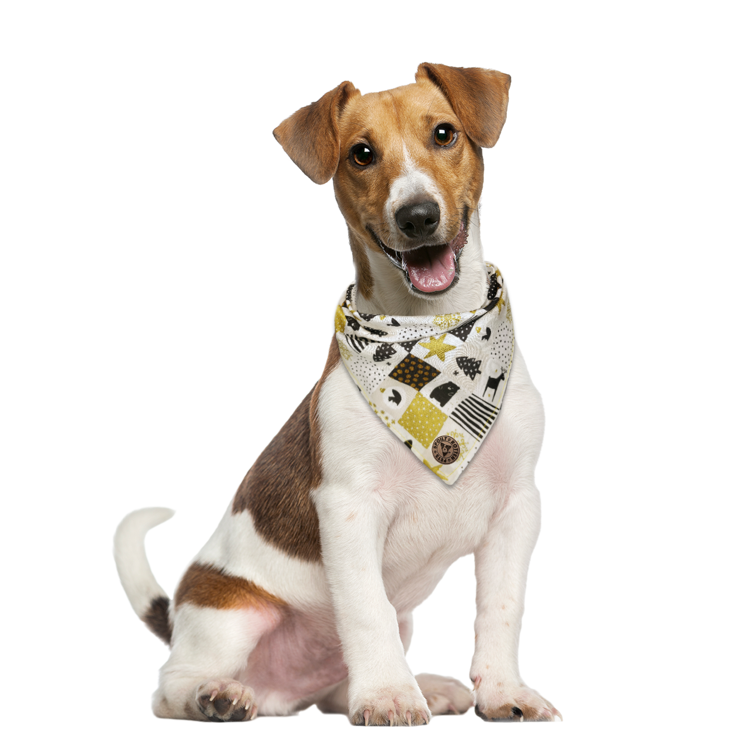 The Trafalgar - Christmas Festive Squares Tied Dog Bandana