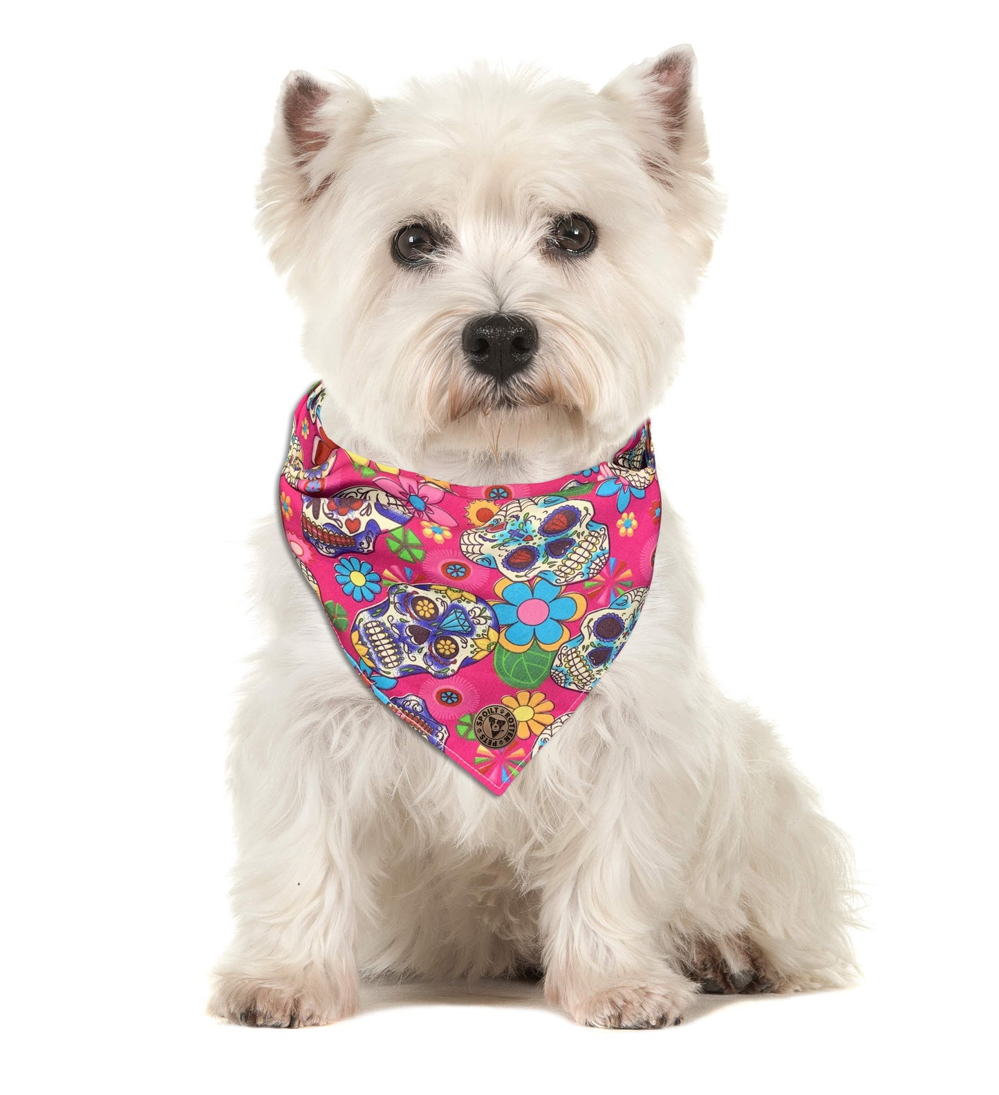 The Whitby - Pink Sugar Skulls Dog Bandana
