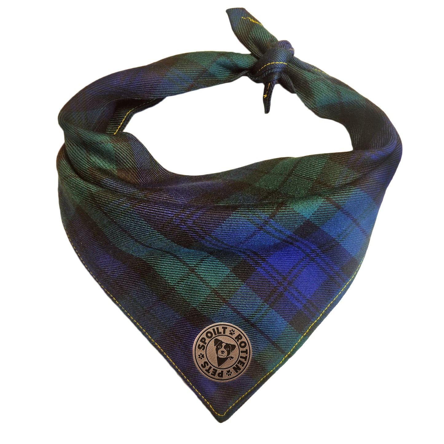 The Edinburgh - Blue Tartan Tied Dog Bandana