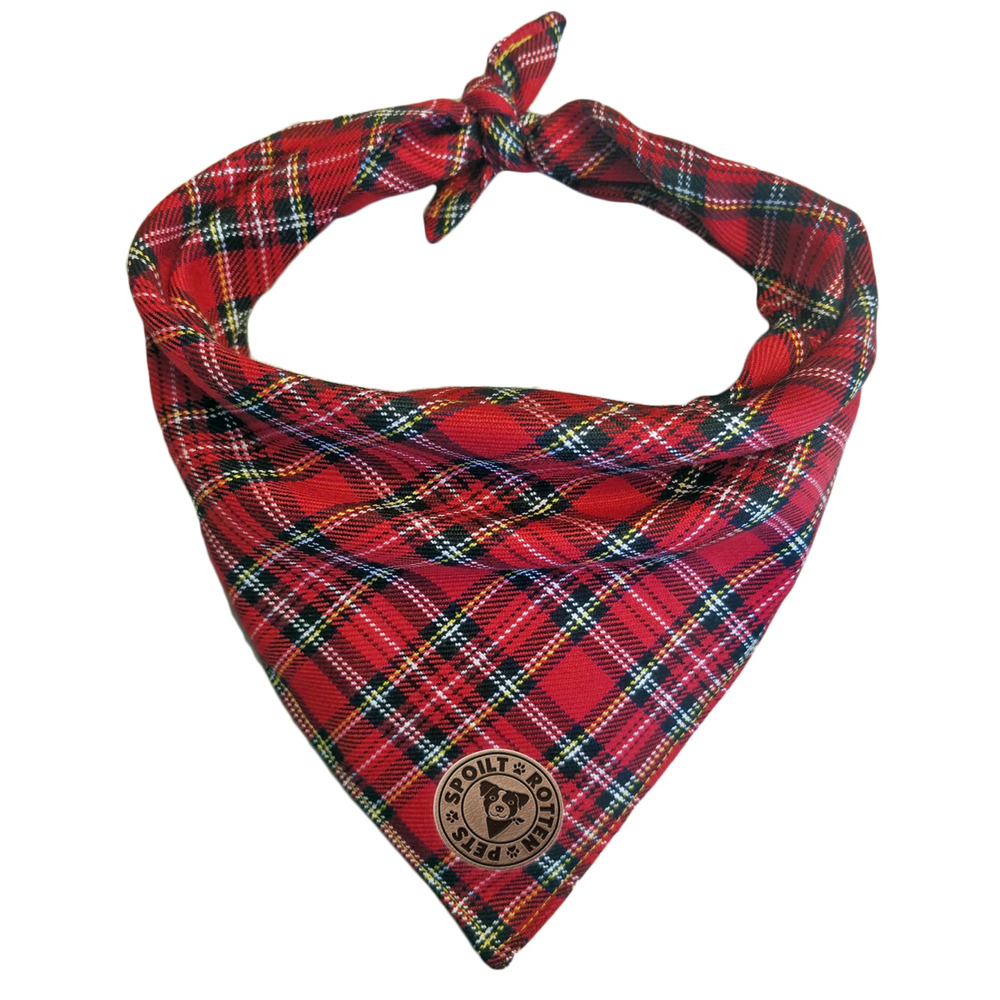 The Balmoral - Red Tartan Tied Dog Bandana