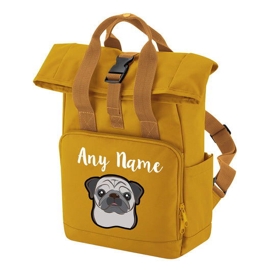 Mustard Any Breed Backpack With Custom Personalised Dog Name