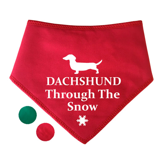 Dachshund Through The Snow Dog Bandana