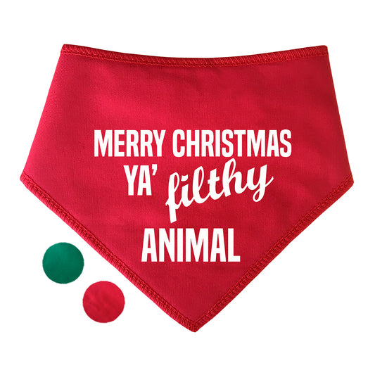 Merry Christmas Ya Filthy Animal Dog Bandana