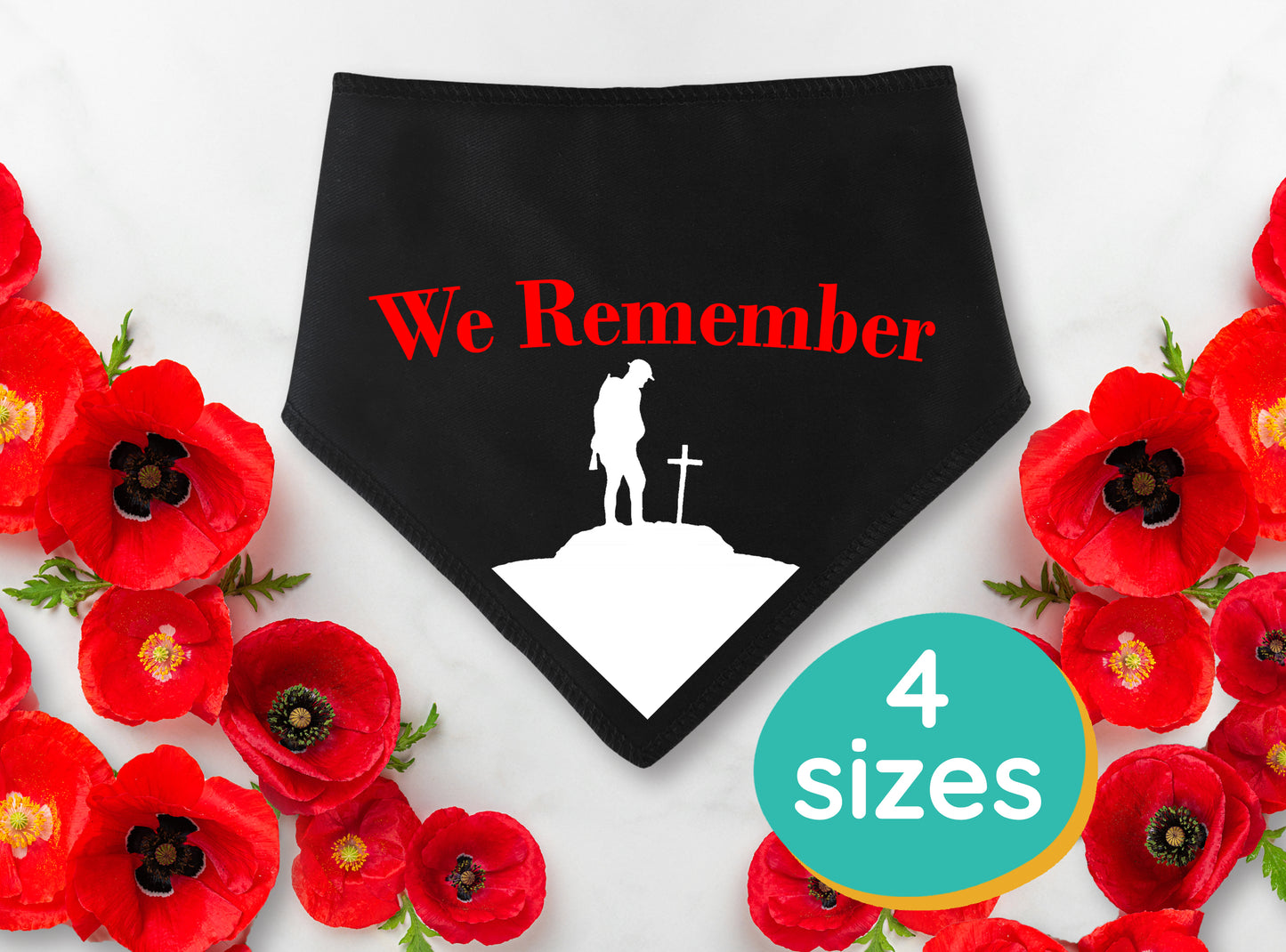 We Remember Soldier Silhouette Dog Bandana
