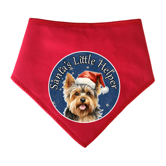 Yorkshire Terrier Design Santa's Little Helper Dog Bandana
