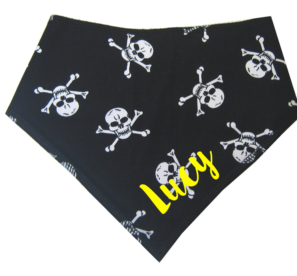 Jolly Roger Skull Any Name Dog Bandana