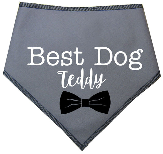 'Best Dog' Personalised With Name Wedding Bandana