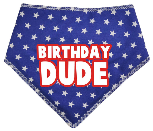 'Birthday Dude' Happy Birthday Stars Dog Bandana