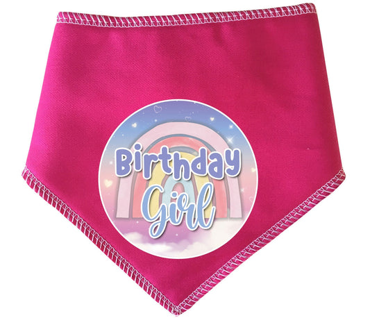Birthday Girl Pastel Rainbow Dog Bandana