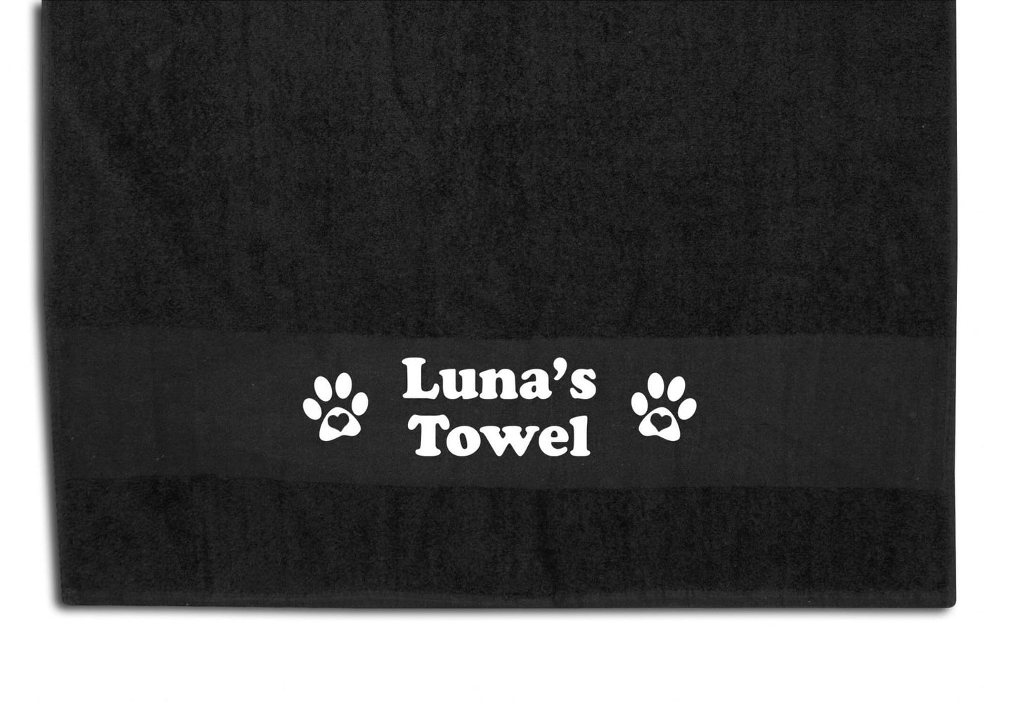 Black Personalised Printed Towel - Any Name or Wording