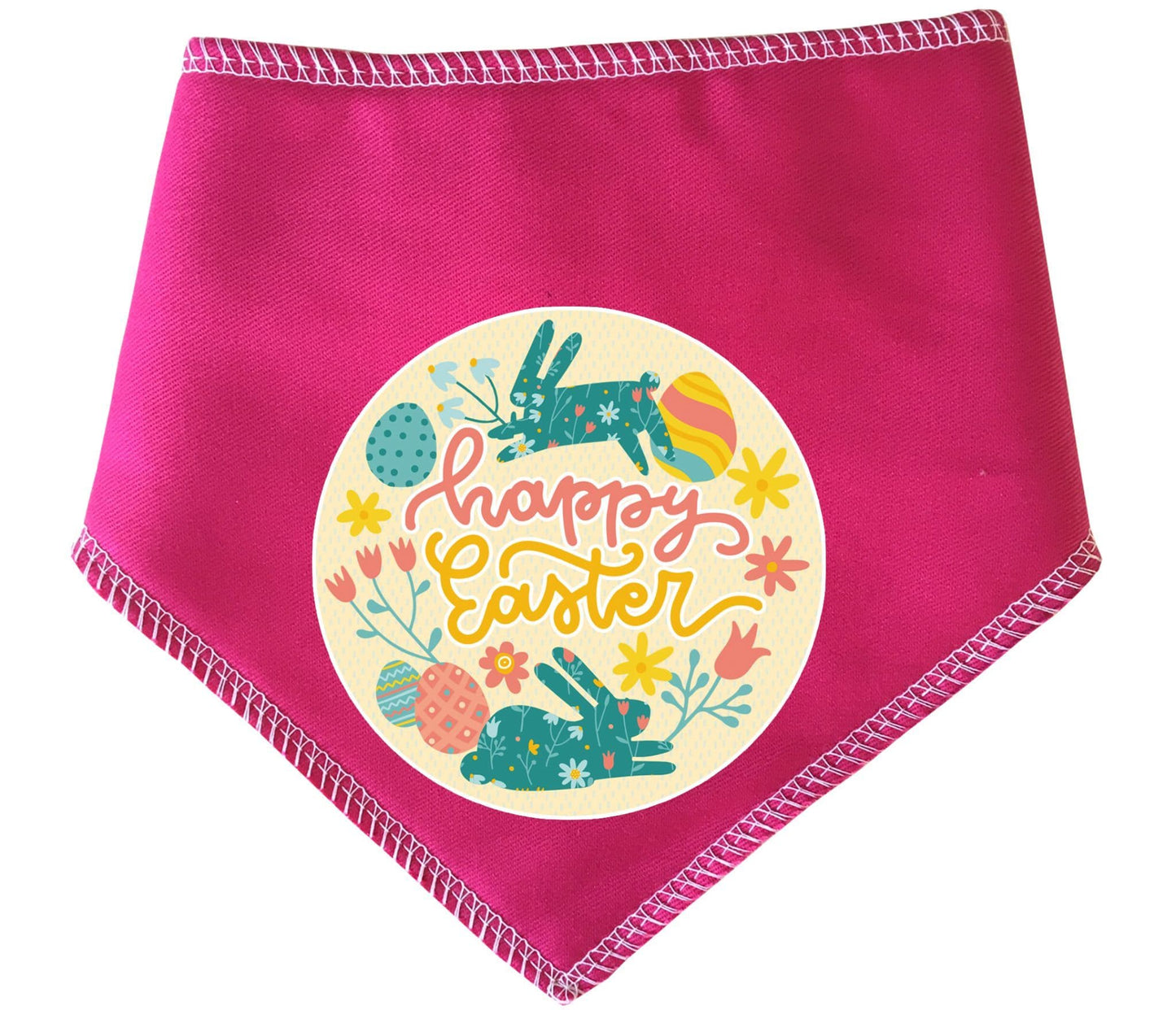 Easter Happy Bunny Circle Easter Dog Bandana