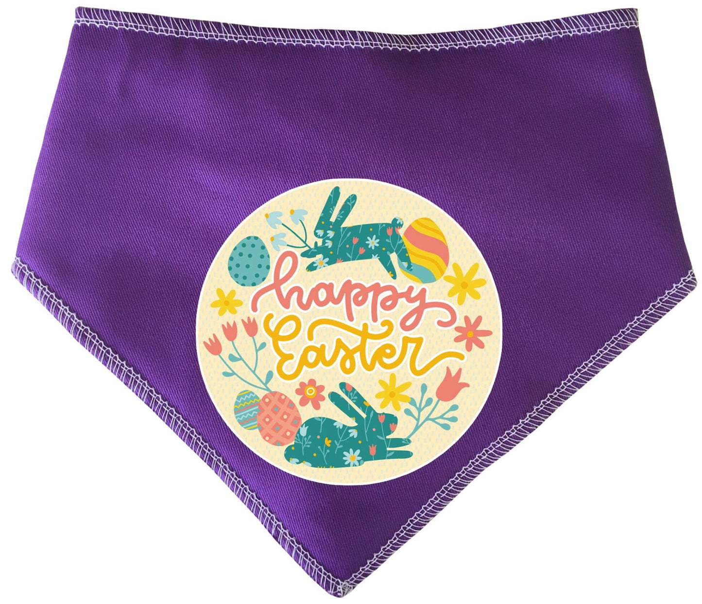 Easter Happy Bunny Circle Easter Dog Bandana