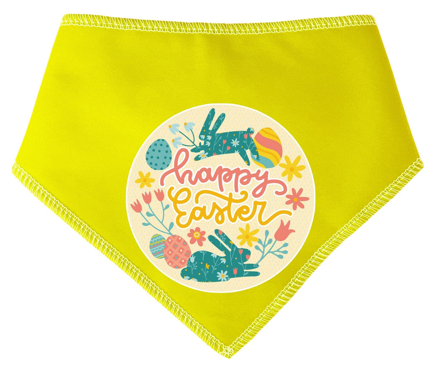 Easter Happy Bunny Circle Easter Dog Bandana