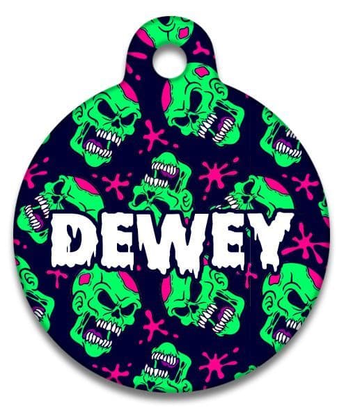 Halloween Bright Zombie Skulls - Pet (Dog & Cat) ID Tag