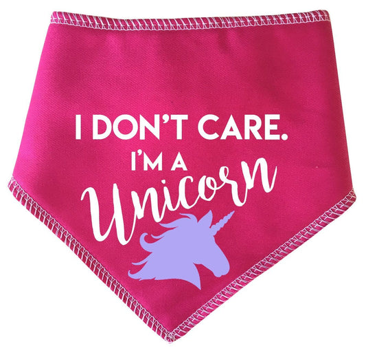 'I Don't Care. I'm A Unicorn' Pink Dog Bandana