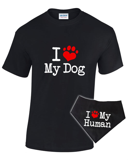 I Love My...' T-shirt & Bandana - Matching Pet and Owner Outfit