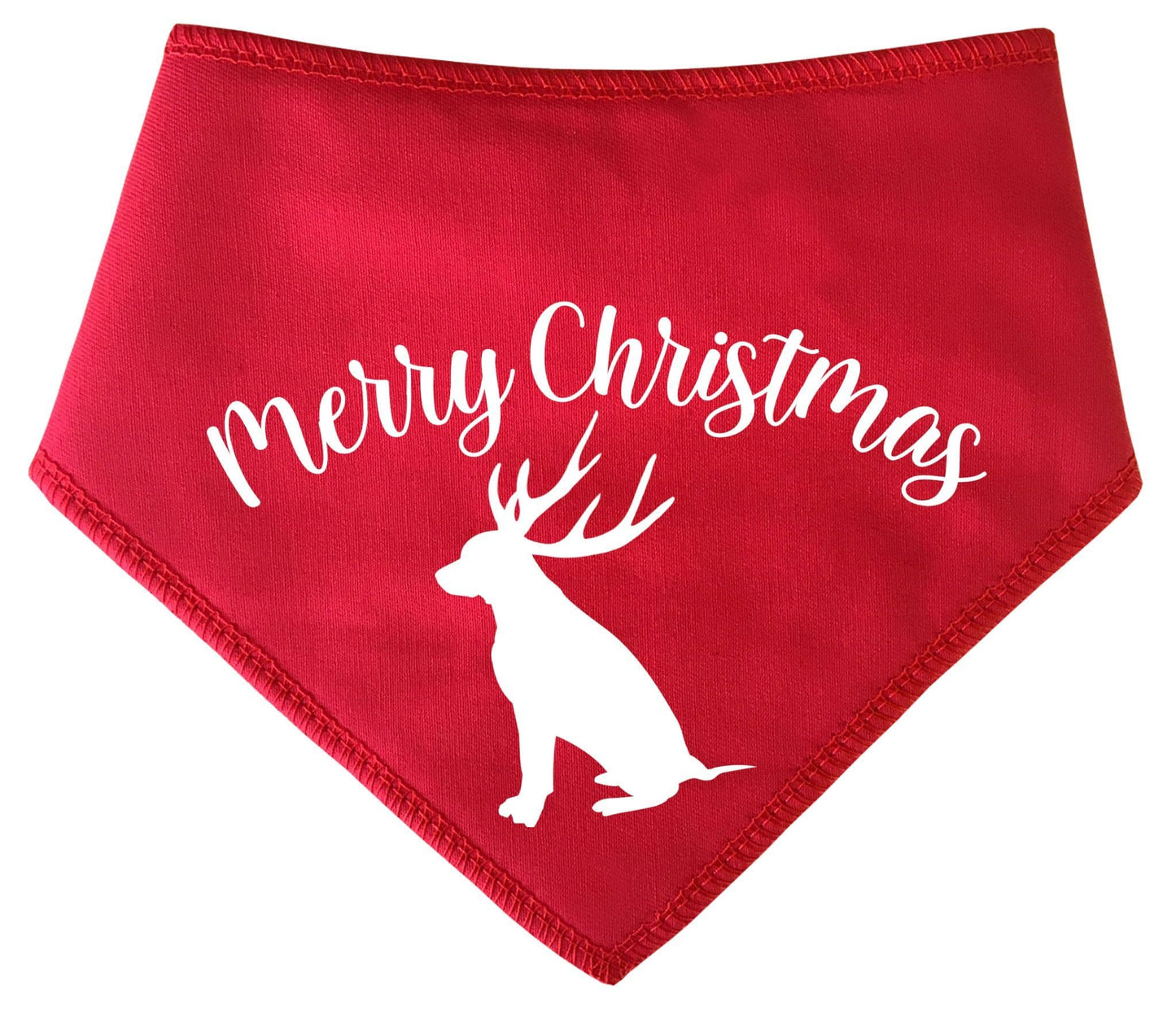 'Merry Christmas' Dog With Antlers Christmas Dog Bandana