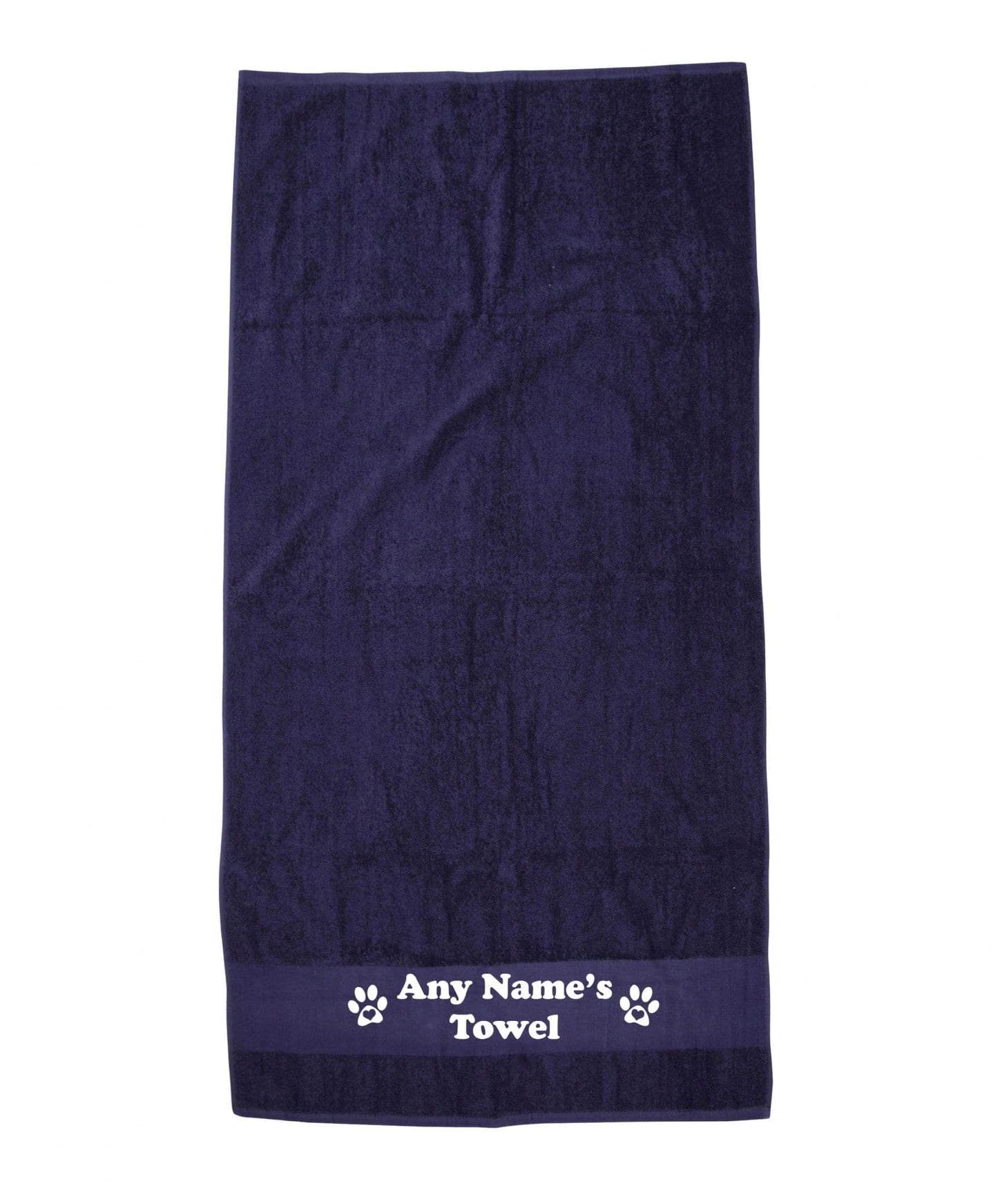 Navy Blue Personalised Printed Towel - Any Name or Wording