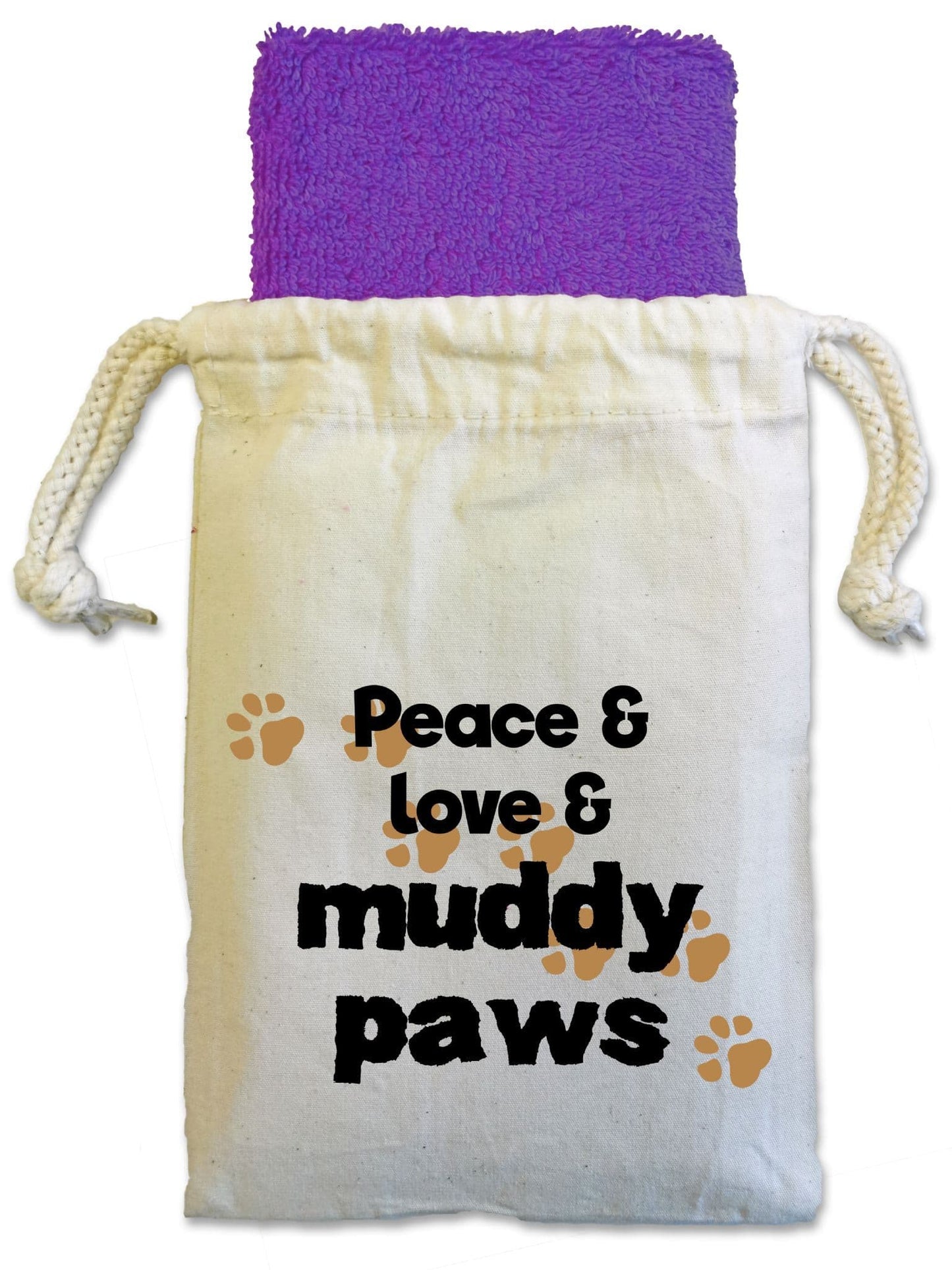 'Peace & Love & Muddy Paws'' Dog Flannel Cloth For Muddy Walks
