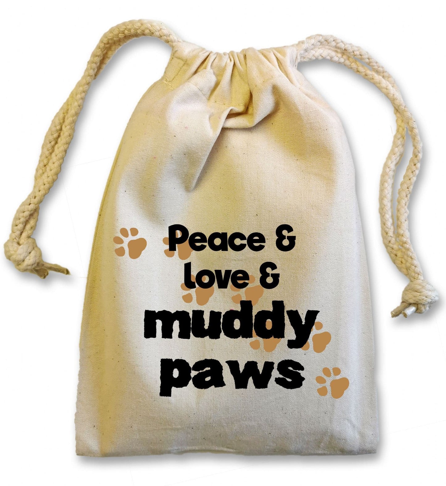 'Peace & Love & Muddy Paws'' Dog Flannel Cloth For Muddy Walks