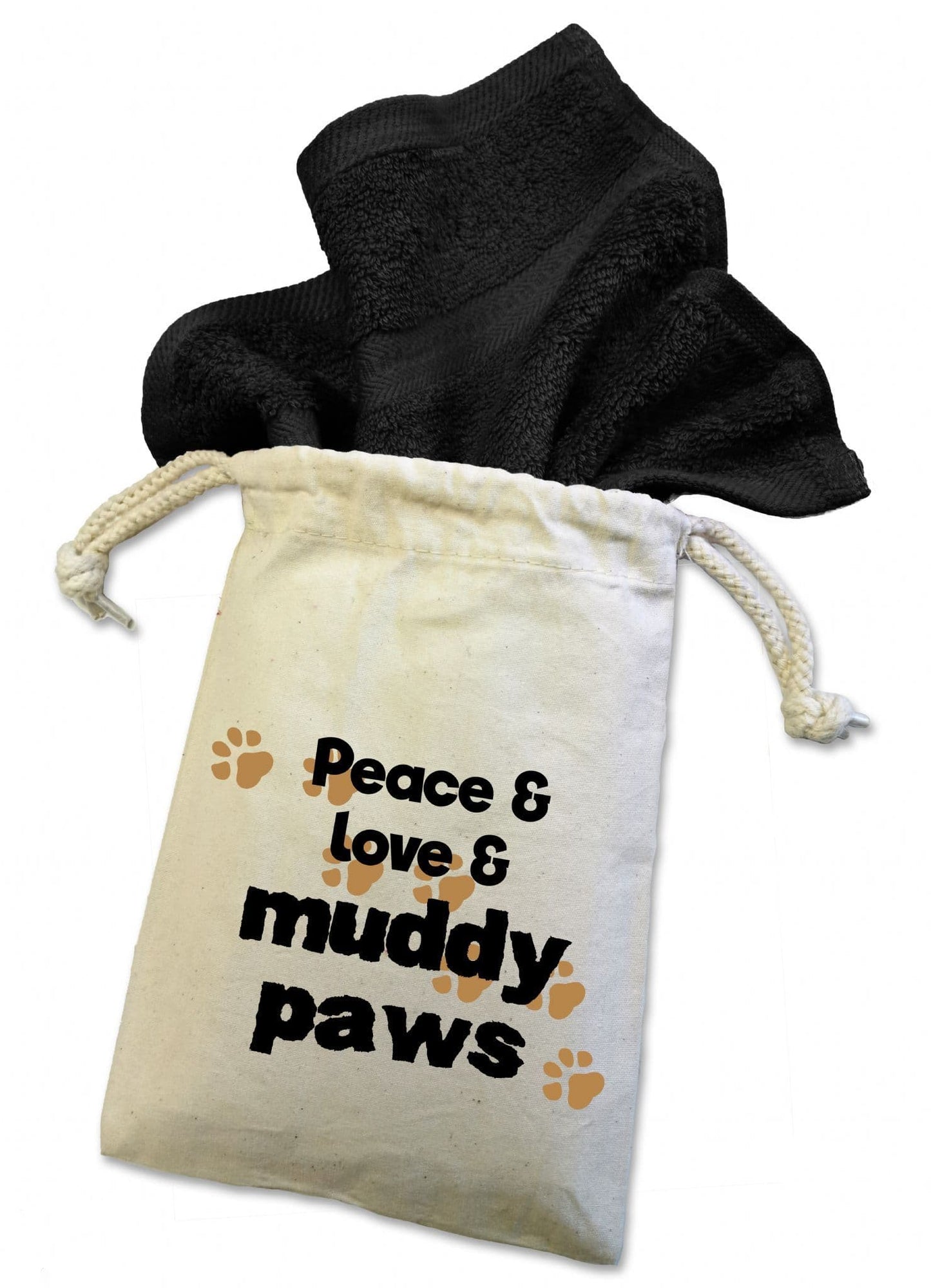 'Peace & Love & Muddy Paws'' Dog Flannel Cloth For Muddy Walks