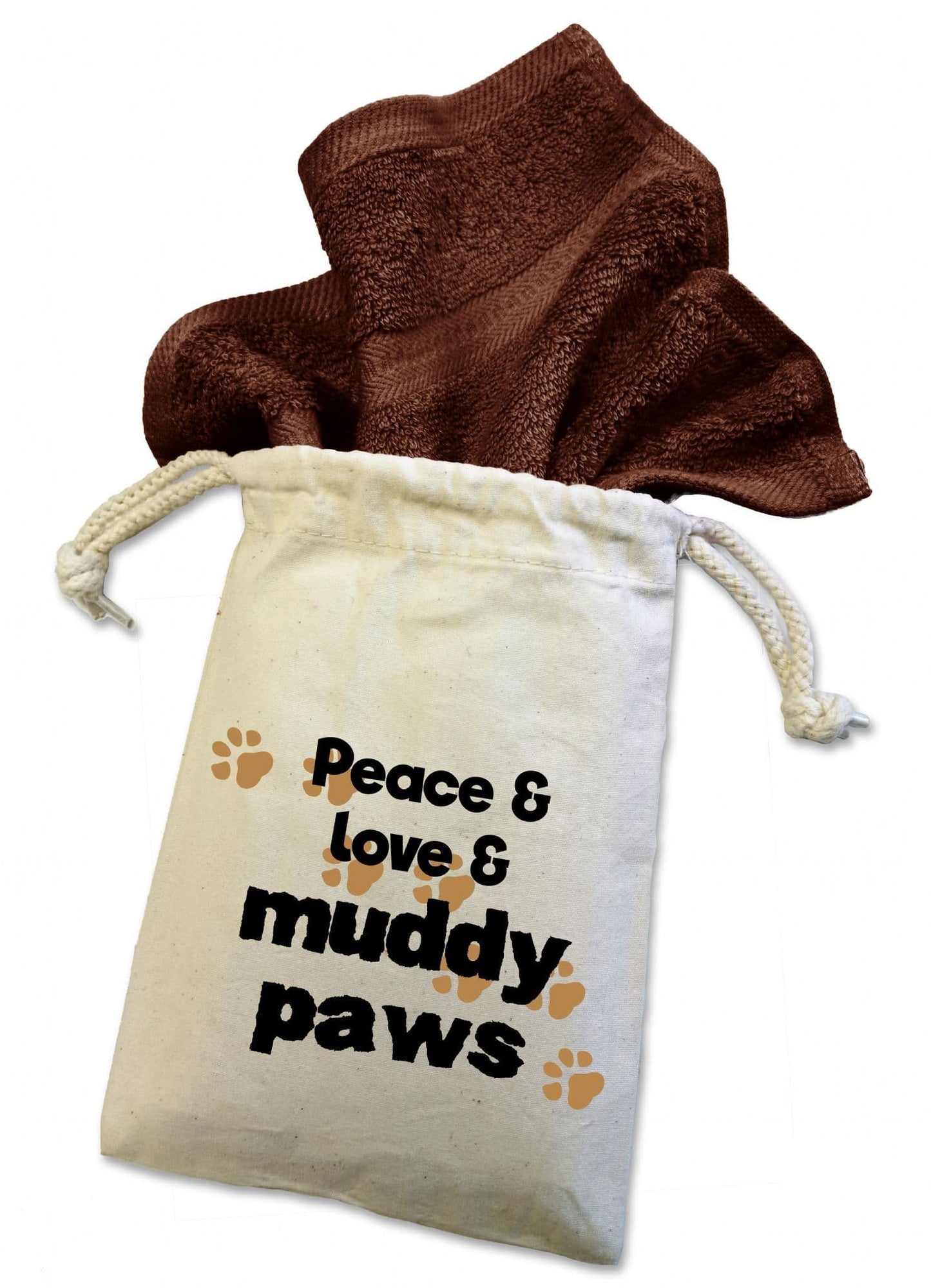 'Peace & Love & Muddy Paws'' Dog Flannel Cloth For Muddy Walks