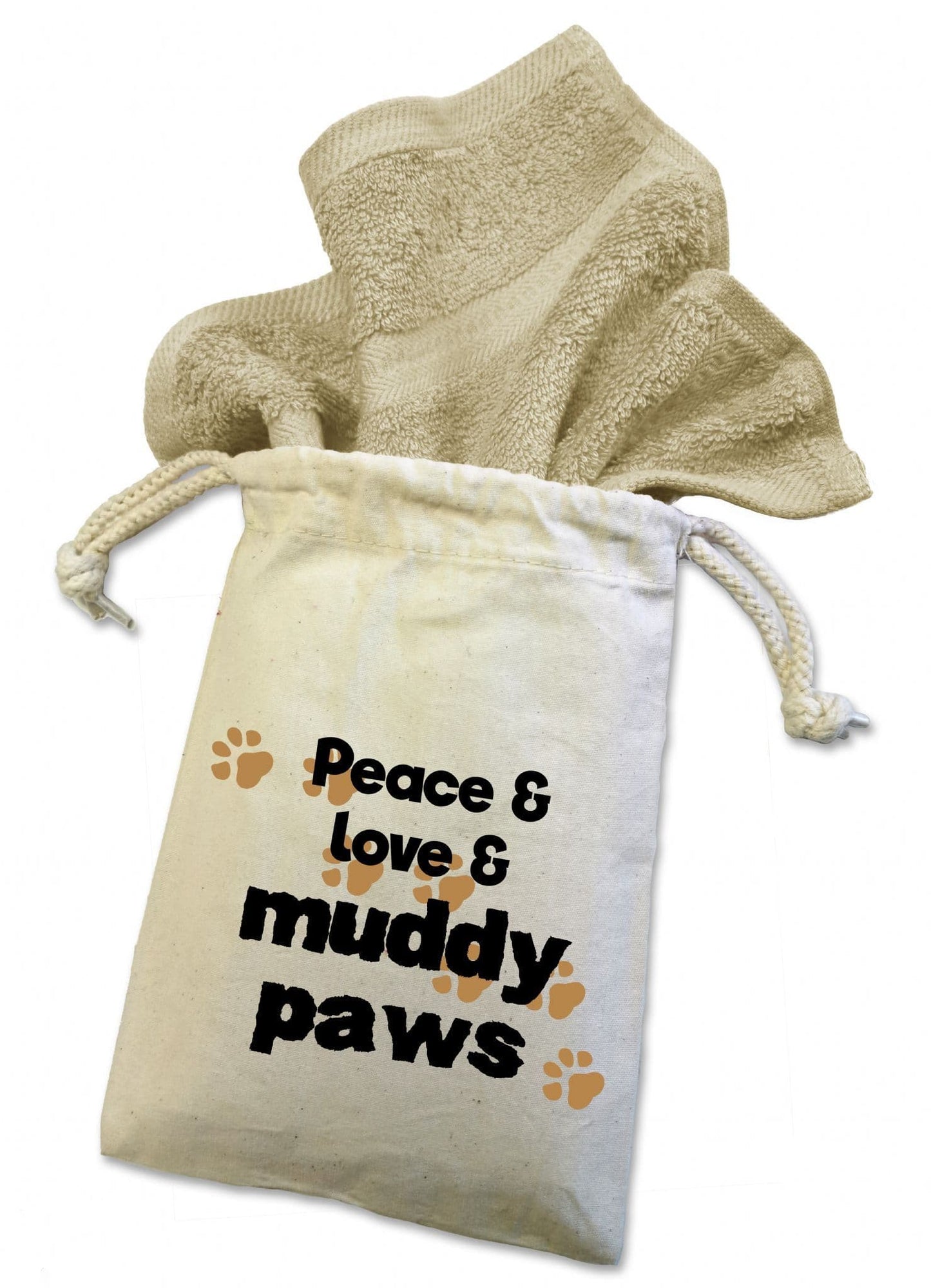 'Peace & Love & Muddy Paws'' Dog Flannel Cloth For Muddy Walks