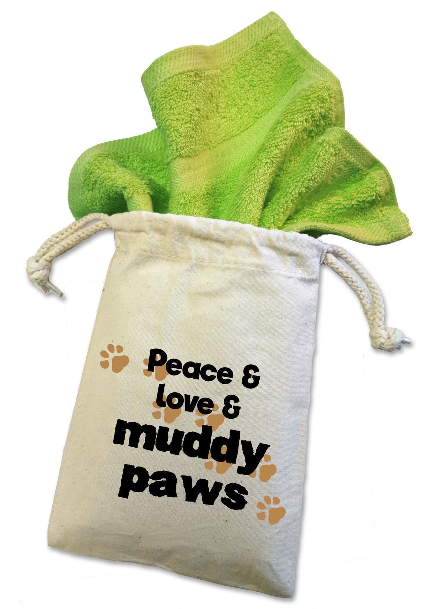'Peace & Love & Muddy Paws'' Dog Flannel Cloth For Muddy Walks
