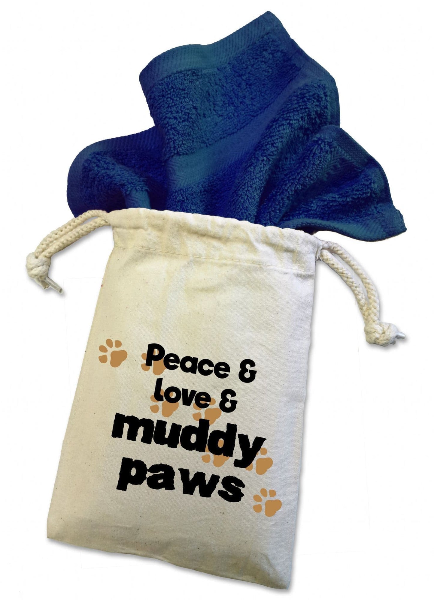 'Peace & Love & Muddy Paws'' Dog Flannel Cloth For Muddy Walks