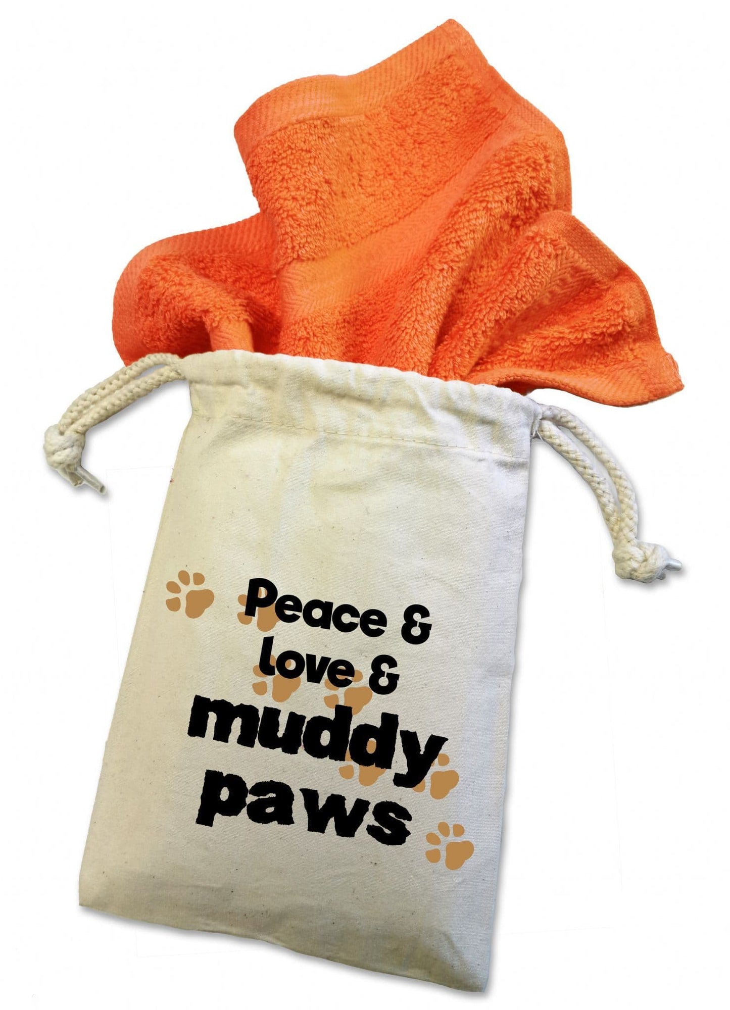 'Peace & Love & Muddy Paws'' Dog Flannel Cloth For Muddy Walks