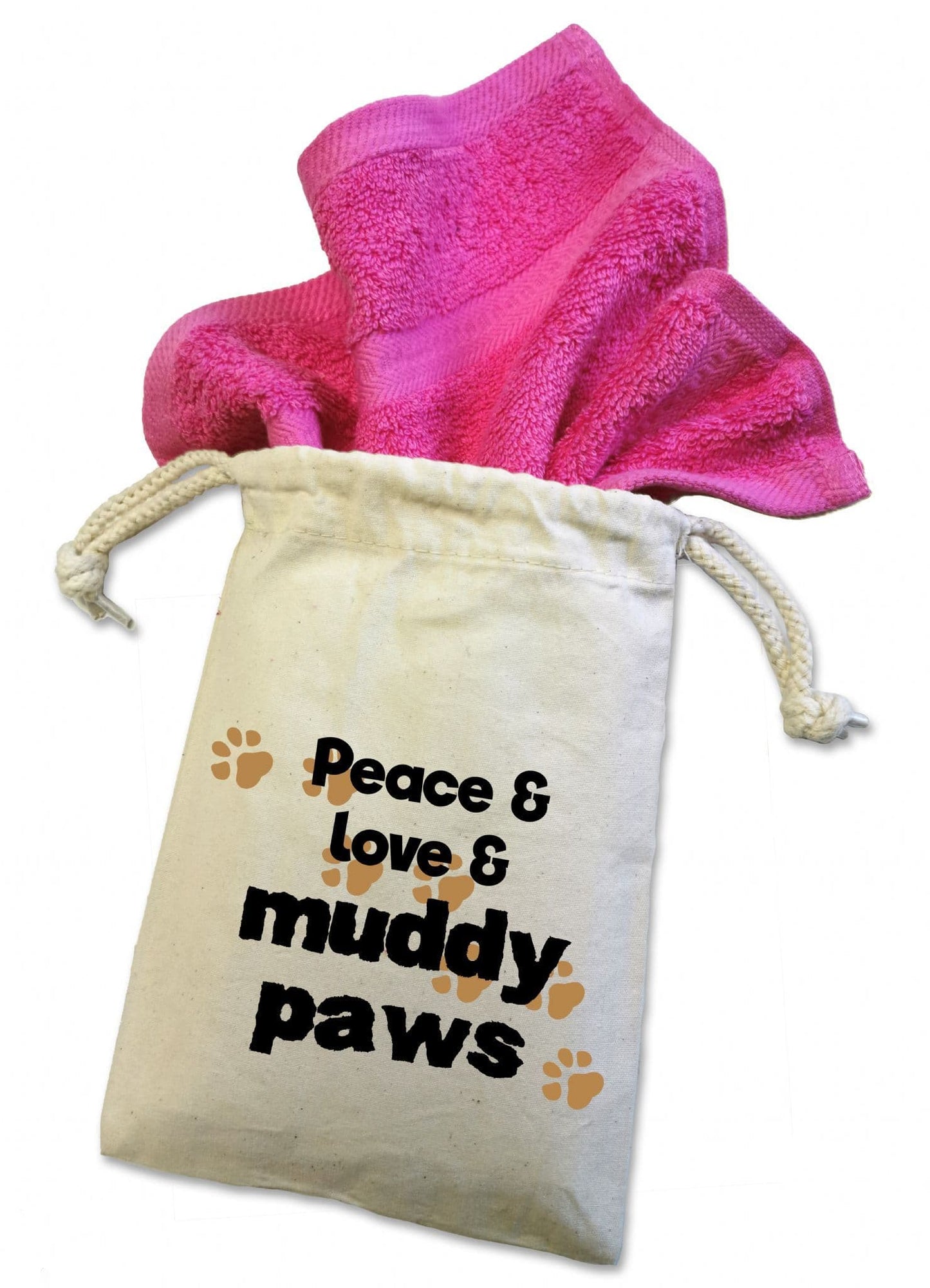 'Peace & Love & Muddy Paws'' Dog Flannel Cloth For Muddy Walks