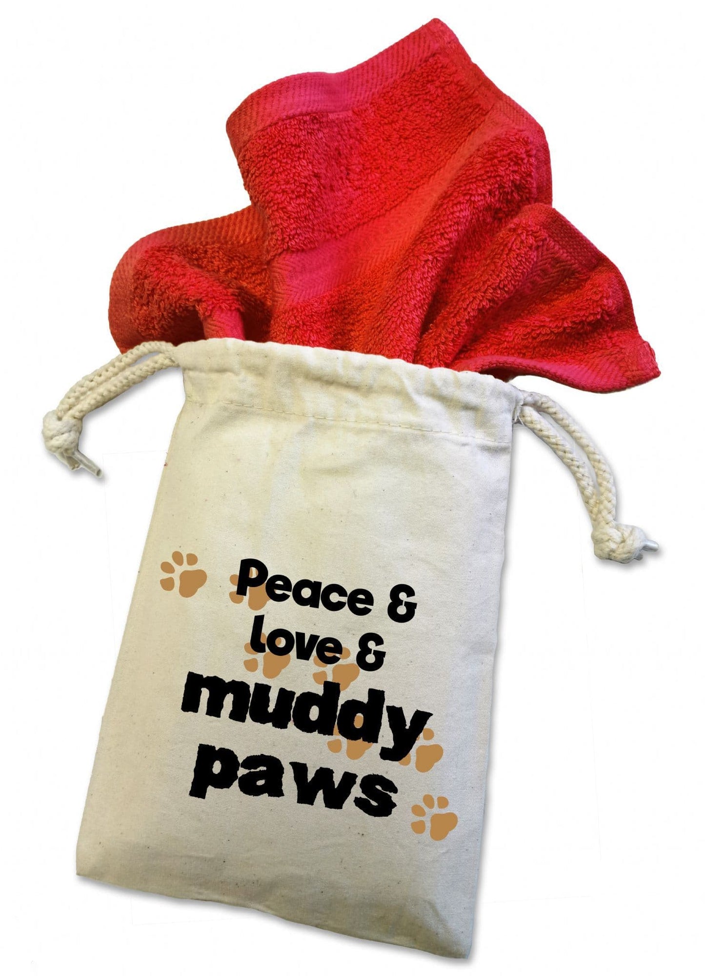 'Peace & Love & Muddy Paws'' Dog Flannel Cloth For Muddy Walks