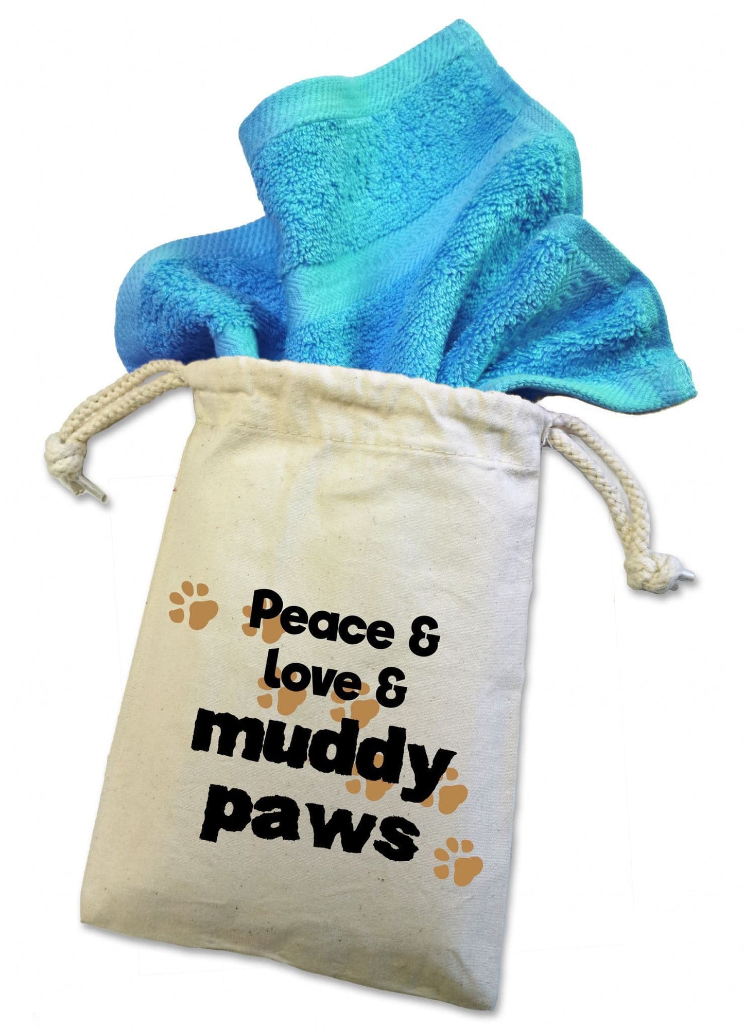'Peace & Love & Muddy Paws'' Dog Flannel Cloth For Muddy Walks