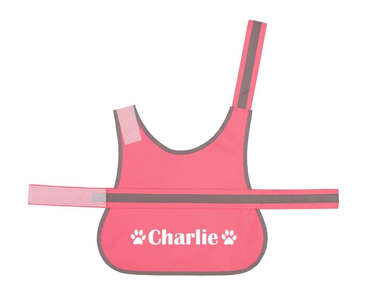 Personalised Name With Paw High Visibility Lightweight Coat
