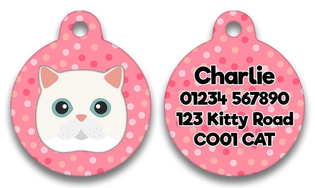 Personalised Pink Polka With Choice Of Cat Heads
