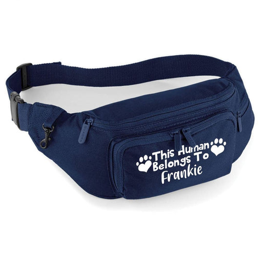 Personalised With Name 'This Human Belongs To' Training Waist Bag