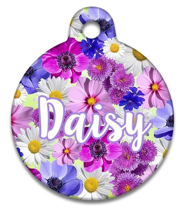Purple Photo Flower Pattern - Pet (Dog & Cat) ID Tag