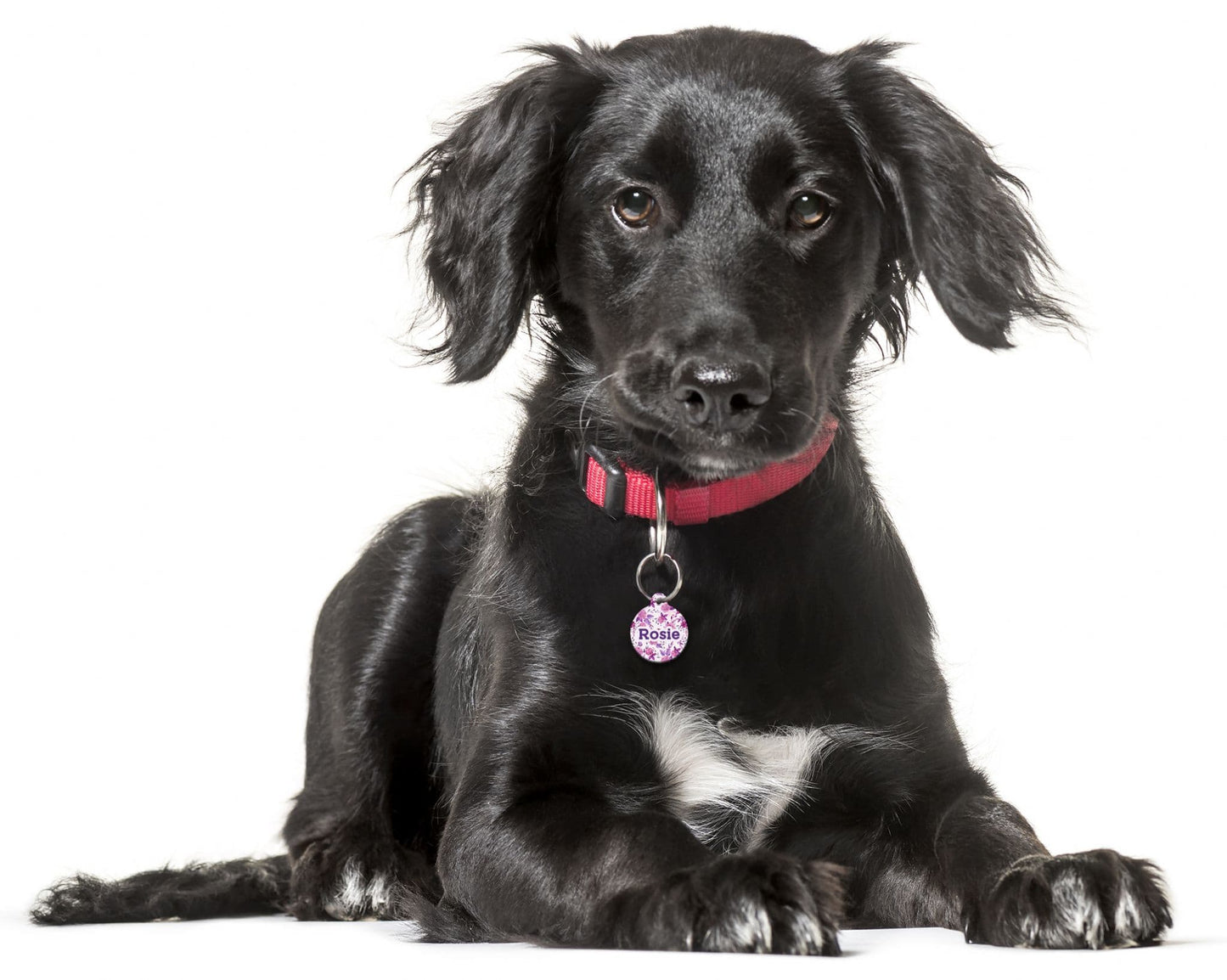 Purple Photo Flower Pattern - Pet (Dog & Cat) ID Tag