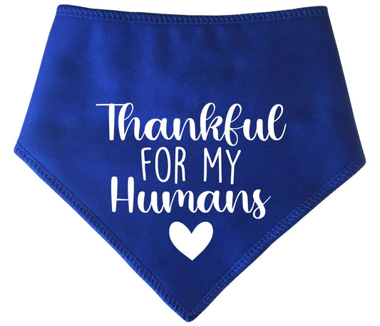 'Thankful For My Humans' Thanksgiving Dog Bandana