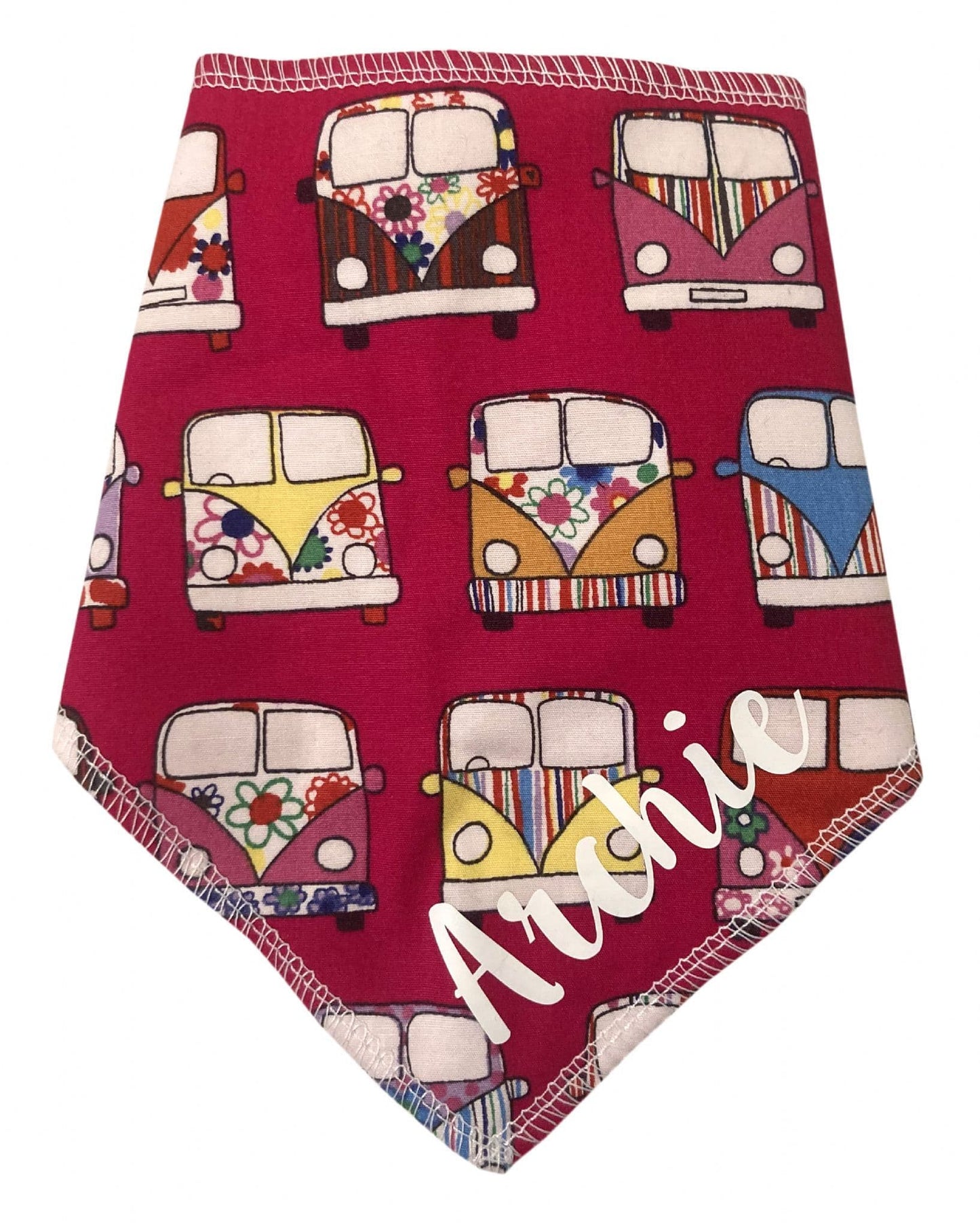 VW Camper Hot Pink Pattern Fabric Dog Bandana